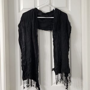 Simple Black Scarf with tassels